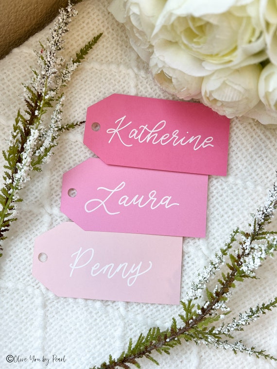 Customized Calligraphy 2-inch Gift Tags with Personalized