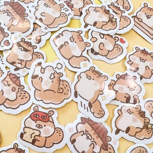 Kawaii Animal 40 Stickers, Bullet Journaling, Cute Mini Stickers, Bear, Shiba Inu, Squirrel, Piggy, Froggy