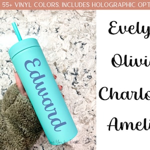 Edward Font, Custom Name Vinyl Decal, Vinyl Stickers, Holographic Name Decal, Name Stickers, Custom Decal, Wine Tumbler Labels