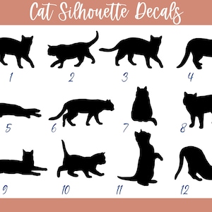 Cat Decals, Cat Laptop Decals, Tiny Black Cat Stickers, Small Cat Silhouette Vinyl Decal, Itty Bitty Kitty Laptop Decal
