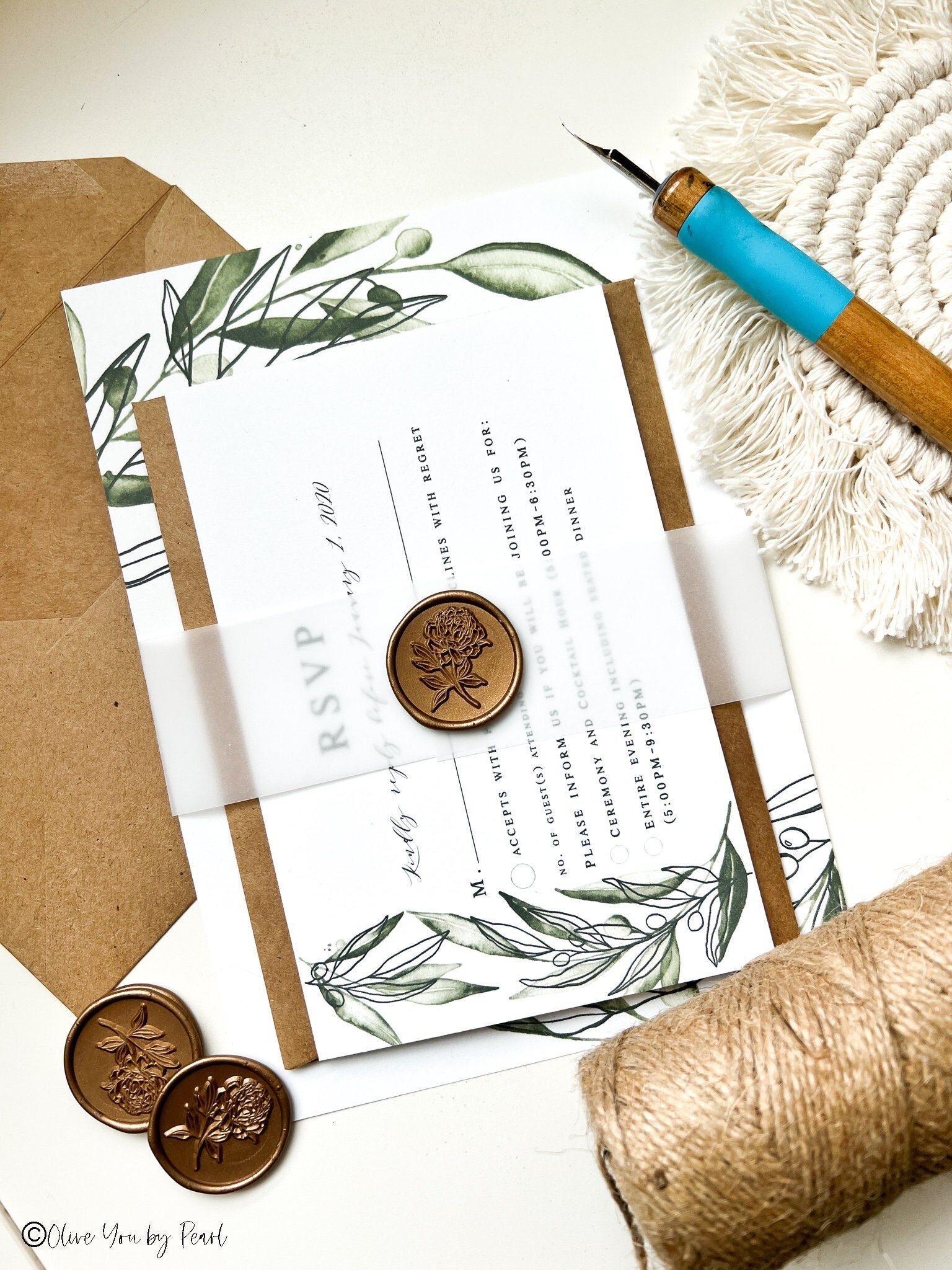 Translucent Vellum Bellyband for 5" x 7" Invitations, DIY Vellum Wrap for Wedding / Shower, 1.5 inches, Elegant Wedding Stationery