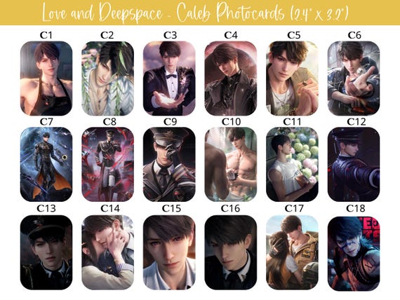 Love and Deepspace Photocards - Sylus, Xavier, Zayne, Rafayel, 秦彻, 沈星回, 黎深, 祁煜, Seiya, Homura, Rei, Shin, Caleb, Mahiru, 夏以昼