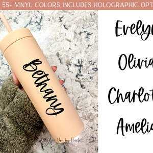 Bethany Font, Custom Name Vinyl Decal, Vinyl Stickers, Holographic Name Decal, Name Stickers, Custom Decal, Secret Santa