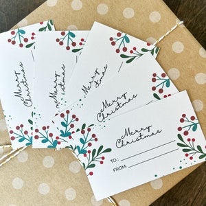 Christmas Gift Tags, Christmas Name Tags, Personalized Gift Tags, Custom Gift Tags, Holiday Gift Tags, Set of 7
