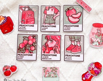 Red Dreamy Aesthetic Glossy Stickers, Bullet Journal Stickers, Mystery Bag Flakes