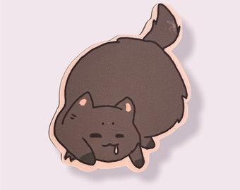 Chubby Cat Drooling Vinyl Sticker | Laptop Stickers | Cute Stickers | Kawaii Stickers | Kitty Stickers | Bullet Journaling