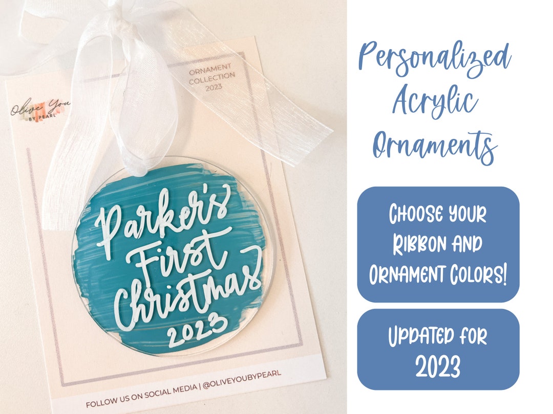 Painted Acrylic Christmas Ornament, Personalized Christmas Ornament ...