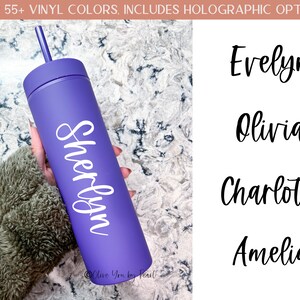 Sherlyn Font, Custom Name Vinyl Decal, Vinyl Stickers, Holographic Name Decal, Name Stickers, Custom Decal, Wine Tumbler Labels