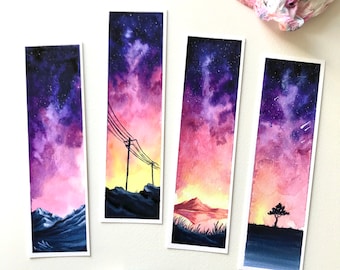 Watercolor Bookmarks, Galaxy Bookmarks, FineArtPrint