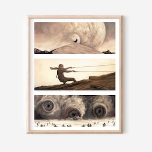 Arte de dunas, Pintura de dunas, Duna Parte 2, Arrakis, Arte de Paul Atreides, Póster de dunas, Gusano de arena
