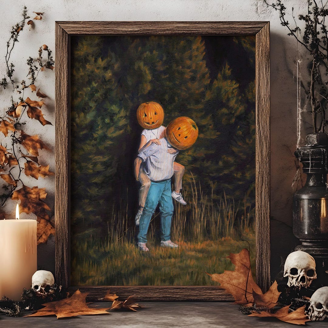 Pumpkinhead Painting: Spooky Season Art Print (8x10) - Etsy