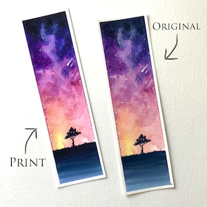 Watercolor Bookmarks, Galaxy Bookmarks, FineArtPrint image 4