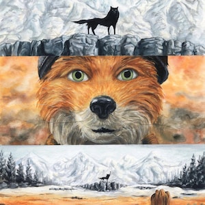 Fantastic Mr Fox Print,  5x7in, 8x10in and 11x14&quot;, Illustration, Halloween, Halloween Decor, Thanksgiving decor