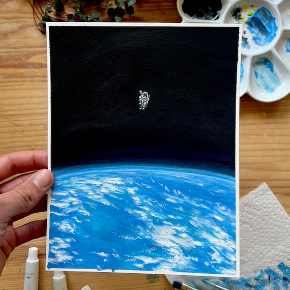 宇宙遊泳、5 x 7インチまたは8 x 10インチのプリント、イラスト、宇宙