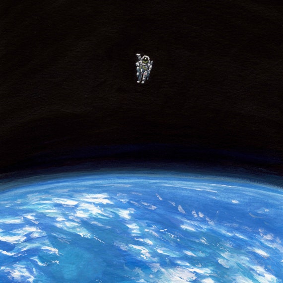宇宙遊泳、5 x 7インチまたは8 x 10インチのプリント、イラスト、宇宙