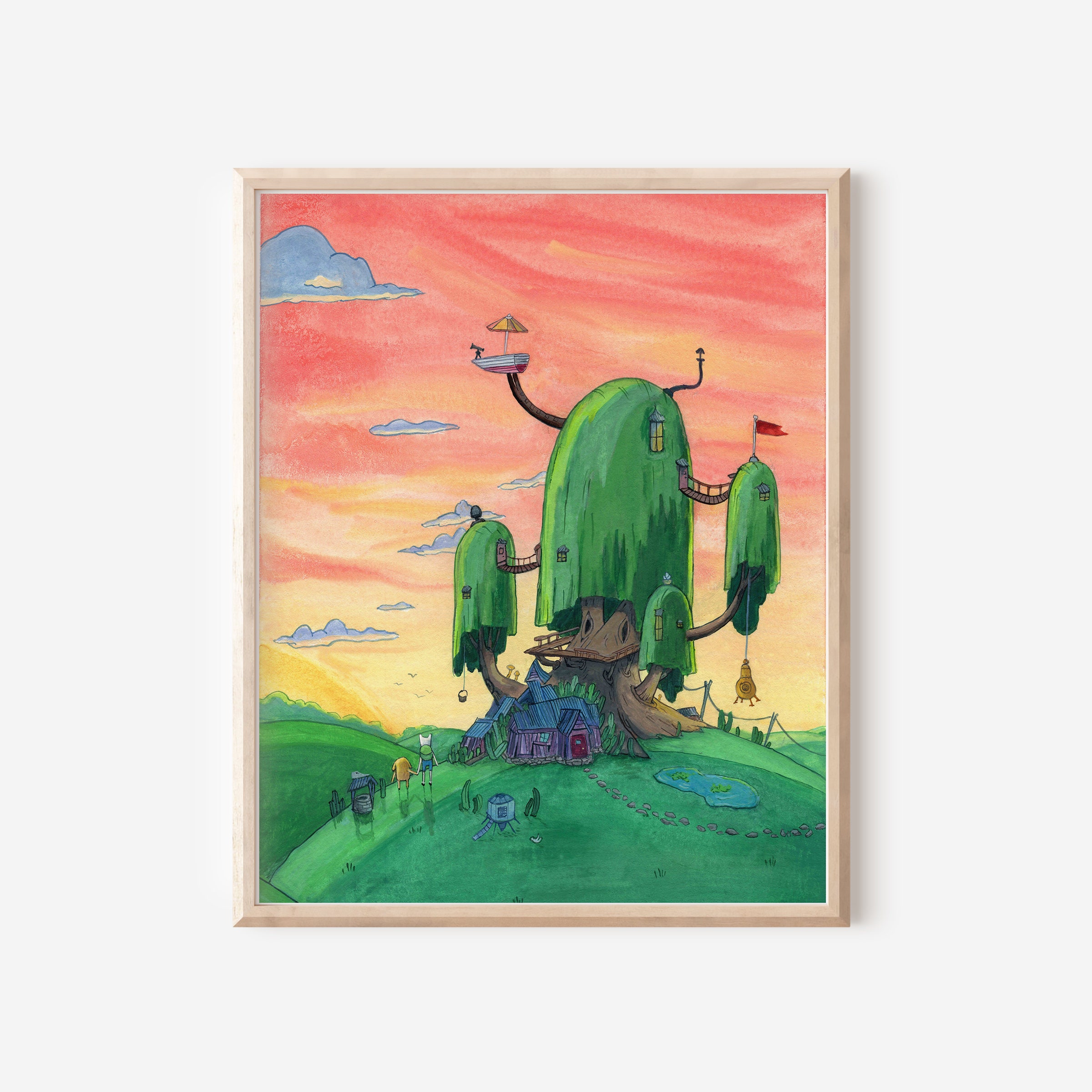 アクリル絵画　“Tree House” 0_5fb17a27bb2446b89c6cc757092f