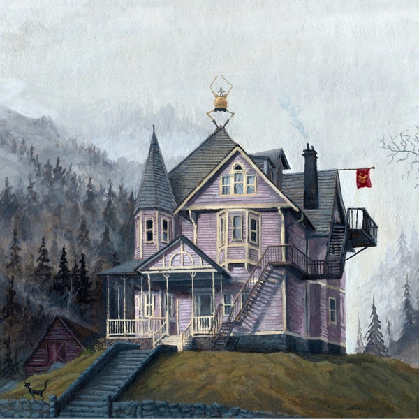 Illustration Coraline « Le Palais Rose » (5 x 7 po, 8 x 10 po et 11 x 14 po), Halloween, Décoration d'Halloween