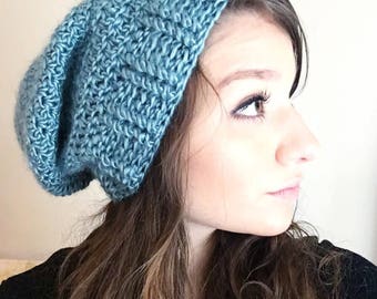 Adult slouchy beanie, crochet slouchy beanie, handmade crochet adult hat