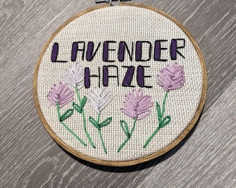 6 inch Embroidered Hoop "Lavender Haze"