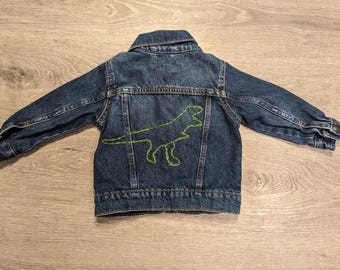 Kids 18-24 month Embroidered Jean Jacket "dino"