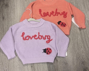 6-9 month Love bug Embroidered Sweater