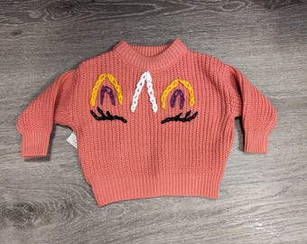 3-6 month Unicorn Embroidered Sweater