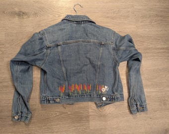 Women's Small Embroidered Jean Jacket