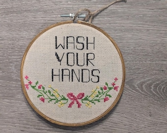 6 inch Embroidered Hoop "Wash"
