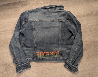 Women's Large Embroidered Jean Jacket