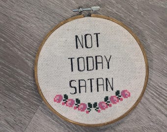 6 inch Embroidered Hoop "Satan"