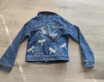 Girls 7-8 medium Embroidered Jean Jacket