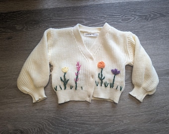 6-9 month Floral Embroidered Sweater