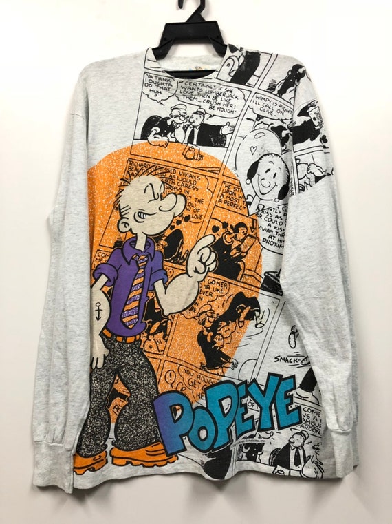vintage popeye fullprint cartoon network long slee