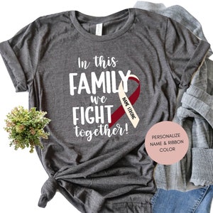 Head and Neck Cancer, In This Family We Fight Together Shirt, Team Cancer Shirt, Cancer Ribbon, Fight Cancer, Cancer Gift, Cancer Support
