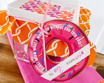 Regalo di apprezzamento per l'insegnante di ciambella, titolare della carta regalo di ciambella, conoscenza della ciambella, etichetta regalo ciambella, regalo per l'insegnante, regalo per l'insegnante di caffè, download istantaneo