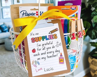 Etichetta regalo di apprezzamento per l'insegnante, materiale scolastico, etichetta regalo di ringraziamento per la scuola, idea regalo per l'insegnante, etichetta per cesto regalo per l'insegnante, download istantaneo