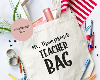 Borsa tote dell'insegnante personalizzata, borsa personalizzata dell'insegnante, regalo di apprezzamento dell'insegnante, regalo del nuovo insegnante, regalo personalizzato dell'insegnante
