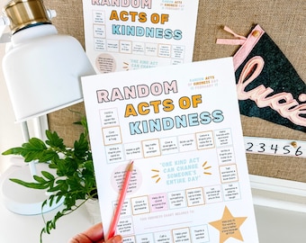 Atto casuale di gentilezza stampabile, Sfida di gentilezza stampabile per bambini, Gioco di atti casuali di gentilezza per bambini, Giornate di gentilezza