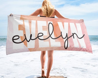 Nome telo mare, nome pesca personalizzata, telo mare personalizzato, telo mare con nome, telo mare grande 30x60 pollici, telo mare per bambini