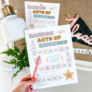 Random Act of Kindness Printable, Printable Kindness Challenge for Kids, Random Acts of Kindness Game for Children, Days of Kindness