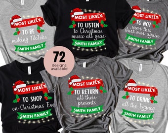 Molto probabilmente a Camicia di Natale, Camicie per la famiglia abbinate, Pigiami natalizi per coppie, Regalo di Natale, Pigiami per la famiglia, Maglietta divertente di Natale