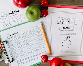 Apple Preschool, Scuola materna, Curriculum di prima elementare, Curriculum scolastico domiciliare, Settimana a tema, Attività scolastiche a casa, Fogli di lavoro per la scuola materna