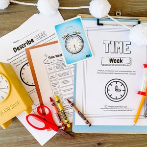 Time Preschool, Kindergarten, First Grade Curriculum, Homeschool Curriculum, Themed Week, Homeschool Activities, Kindergarten Worksheets