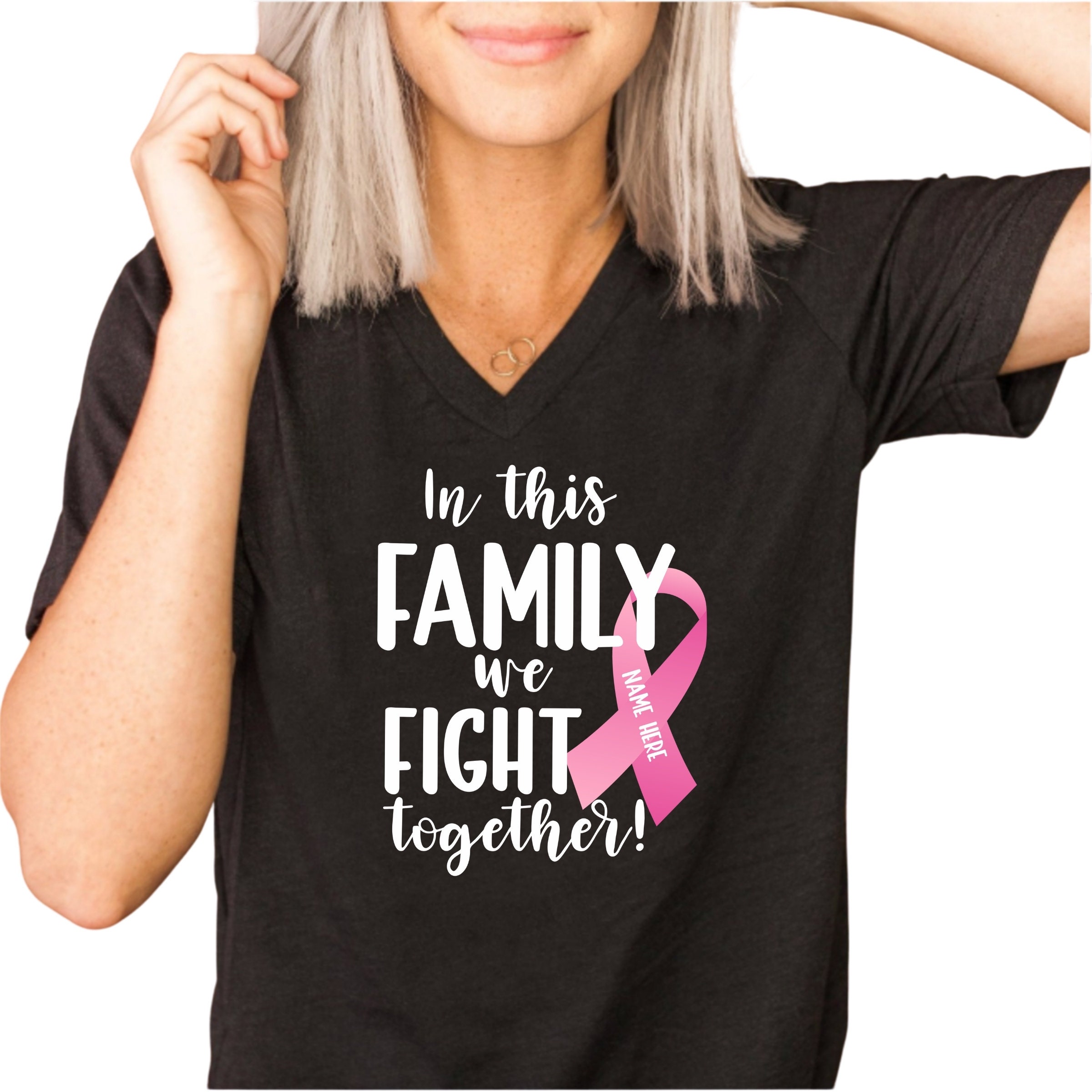 Custom Cancer Shirt In this Family We Fight Together Breast Etsy 日本