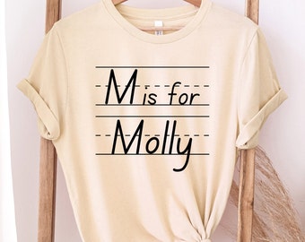 Camicia con nome personalizzata, La lettera è per camicia con nome, Camicia prescolare, Camicia dell'asilo, Camicia con nome per bambini, Camicia per bambini personalizzata, Ritorno a scuola