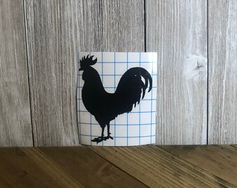 Calcomanía de vinilo de gallo - ideal para computadoras portátiles, tazas de autos, termos hidráulicos, tazas, ventanas, refrigerador, snowboard, lonchera, caja de herramientas
