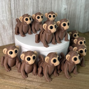 Monkey Wiggly Pal - 3D Print Fidget Toy  - articulating animal