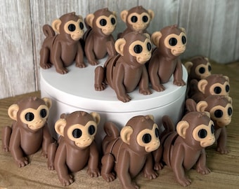 Monkey Wiggly Pal - 3D Print Fidget Toy  - articulating animal