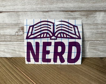 Calcomanía de vinilo permanente Book Nerd