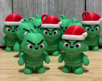 Grinch and Santa Grich - 3D Print Fidget Toy  - articulating toy or keychain
